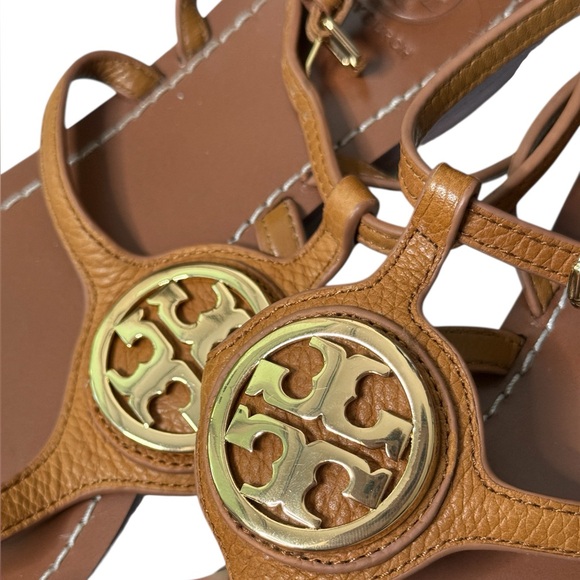 Tory Burch Leticia Leather Logo Thong Sandals - Picture 3 of 7